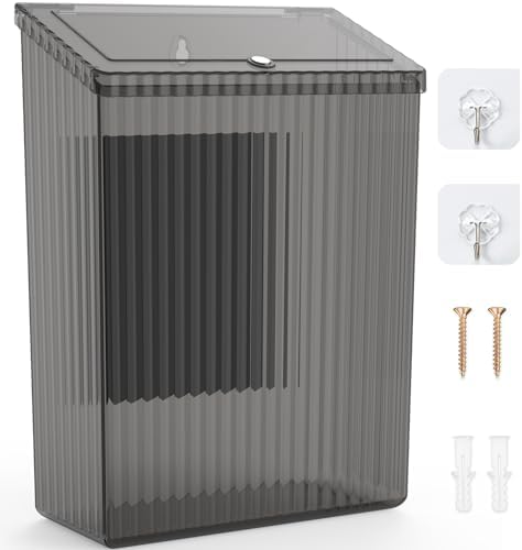 Sealegend Magnetic Trash Can with Lid, Space Saving Lint Bin Black by Sealegend