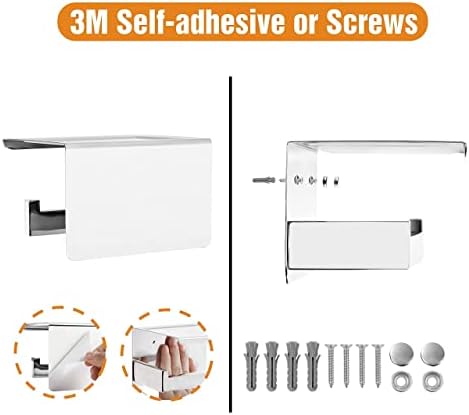 HITSLAM Toilet Paper Roll Holder Polished Chrome, Adhesive Mount,No Wobble - Image 4