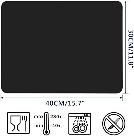 Gartful 2 Pack Silicone Crafting Mats, 15.7" x 11.8" Silicone Mat for Crafts, Large Heat Resistant Sheet for Jewelry Casting, Epoxy Resin, Painting, Counter Table Protector, Placemat, Nonstick, Black - Image 2