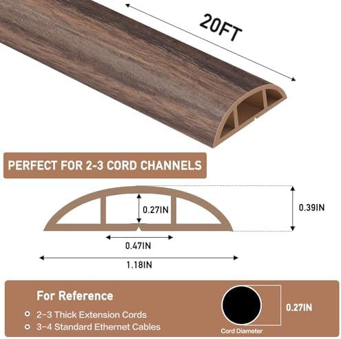 LSGCQ Floor Cord Cover Self Adhesive Cord Hider Floor Cable Management - Image 2
