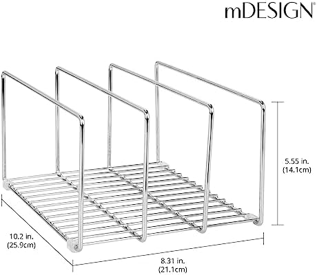 mDesign Baking Tray Rack — Wire Rack for Sorting Trays, Pans and other Cookware Items — Free-Standing Pan Stand for the Kitchen — Chrome - Image 3