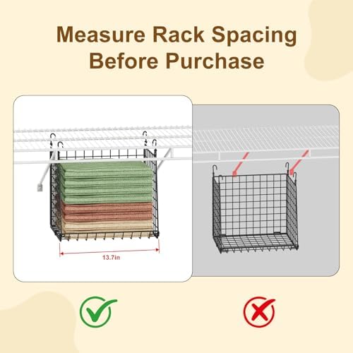 Lyuwanxian 4-Tier Hanging Closet Organizer with 360°Rotating Hooks – Foldable Hanging Shelves for Small Spaces, Wire Storage Basket, Closet Organizer System, Black - Image 7