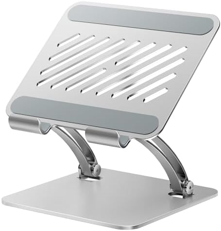 tounee Tablet Holder Stand, Dual Rod Adjustable Aluminum Desktop Stand, Compatible with 4.7-16.9" iPads, Surface Tablets, Portable Monitors, Kindle & More (Silver) by tounee