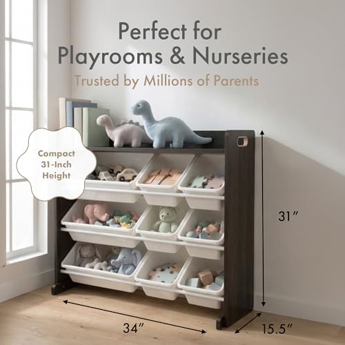 Humble Crew Kids Toy Organizer with Display Shelf, 9 Bins, 3 Tier Storage - Image 2
