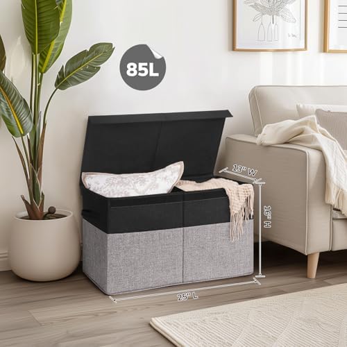 INDRESSME 85L Large Toy Storage Box with Lid Collapsible Organizer Bin - Image 4