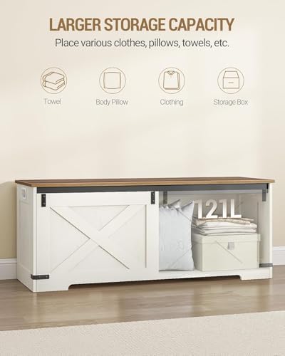 Hzuaneri 47 inches Farmhouse Storage Chest and Bench | 59 Gal | 330lb Seat - Image 5