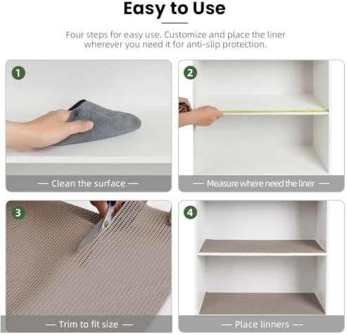 BAGAIL Drawer and Shelf Liner, Non Slip Cabinet Liner, 24" x20', Beige - Image 6