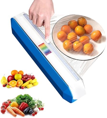 Plastic Wrap Dispenser with Cutter, Reusable Cling Film Dispenser, Cling Wrap Dispenser with Slide Cutter, Also for Aluminum Foil, Tin Foil, Baking Paper (XL) by Enjoycoo