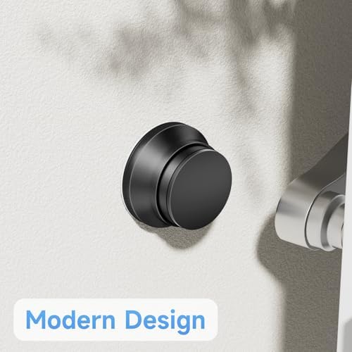6PCS Door Stoppers for Wall, 1.65 in Door Knob Wall Protector, Black - Image 2