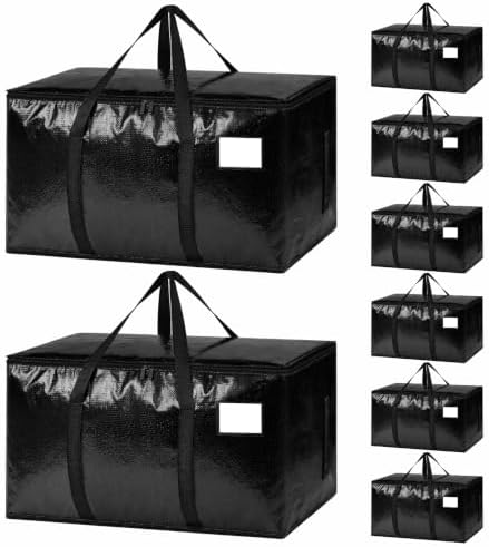 8 Pack Heavy Duty Waterproof Moving Bags, Foldable Totes by Unknown
