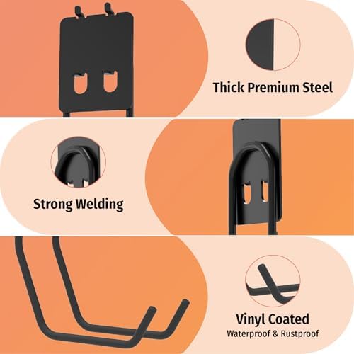 HUHOLE 6 Pack Large Double Arm Pegboard Hooks for 1/4 Inch Pegboard - Image 4