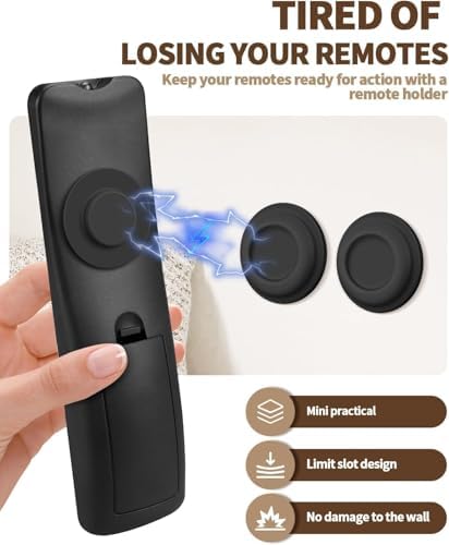 6 Pack Magnetic Remote Control Holder, Silicone, Self-Adhesive No-Drill - Image 4