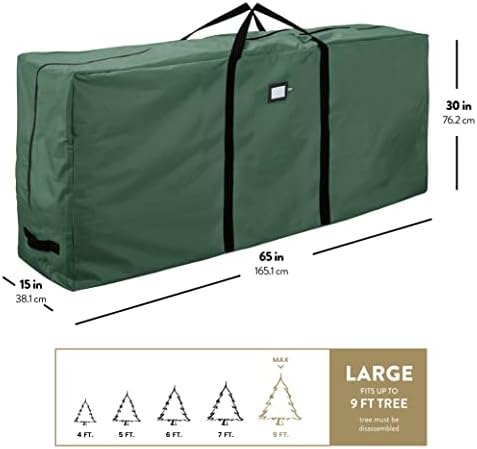 ZOBER 600D Oxford Fabric Large Christmas Tree Storage Bag - Fits 9 Ft Artificial Trees - Tear Proof Waterproof Christmas Tree Bag For Storage Box For Xmas - Strong, Durable Handles - Card Slot - Green - Image 6