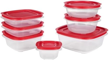 Rubbermaid EasyStore Square and Round Containers, 14-Piece Set, Food Storage Containers, Food Storage Containers with Lids - Image 4