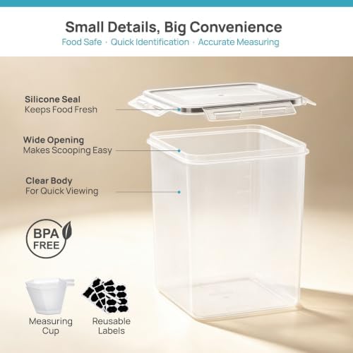 Vtopmart 5 PCS Flour and Sugar Storage Container Sets for Regular Bakers - Image 5