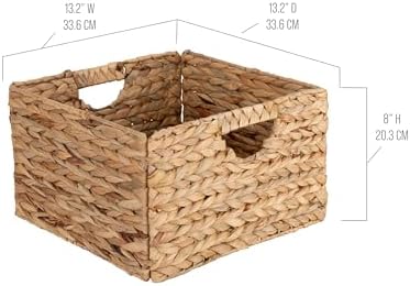 Seville Classics Premium Natural Handwoven Portable Laundry Bin Basket with Carrying Handles, Household Storage for Clothes, Linens, Sheets, Toys, Natural Water Hyacinth, Rectangular (2-Pack) - Image 6
