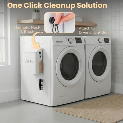 TIRIA Magnetic Lint Bin Wall Mount Metal Dryer Lint Collector Trash Cans 5L - Image 4