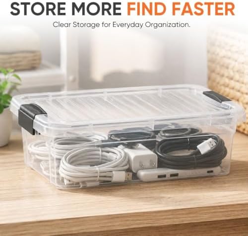 Superio 4.5 Quart Clear Plastic Storage Containers with Lids, Stackable Organizer Bins, BPA-Free Storage Boxes for Home, Office, Dorm & Classroom, 3 Pack - Image 2