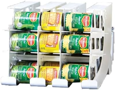 FIFO Can Tracker 4-Pack - 3-Tier Rotating Food Can Organizer for Pantry, Expandable Soda Can Storage for Kitchen, Holds 54 Cans of Food or Soda - Image 2