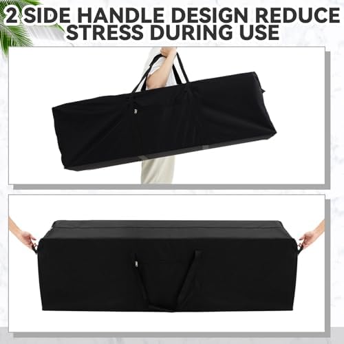 1 Pcs 48 x 15 x 15 Inch, 176 L Large Storage Duffle Bag Black - Image 6