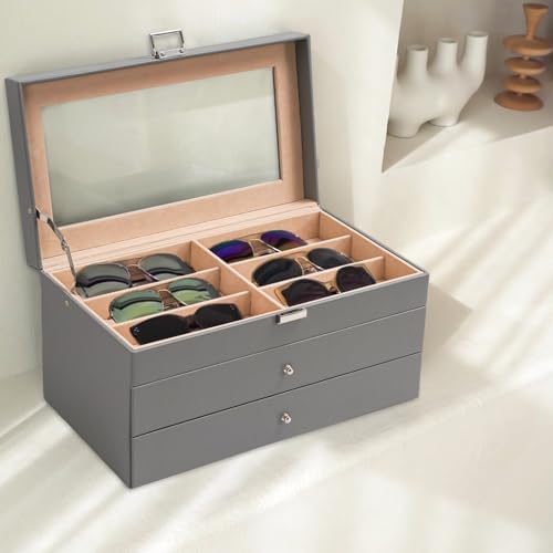 ProCase 3-Layer Sunglasses Storage Organizer -Grey - Image 2