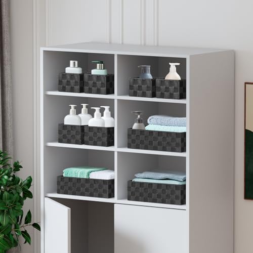 Posprica Woven Baskets, Storage Baskets for Organizing (Set of 8), Cube Baskets Bin Container Matching Storage Boxes Organizers for Pantry, Office, Shelves, Media-room - Image 4
