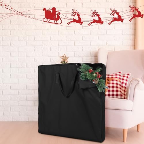 Oudain Pop up Christmas Tree Storage Bag Large, 34 x 34 x 4.7 Inch, Black - Image 5