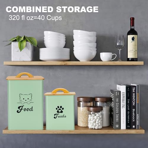 Cat Food Storage Container with Scoop, 2PCS Cat Food Storage Container with Lids Airtight, Cat Treat Jars for Kitchen Counter-7+3Lbs, Cat Cookie Jar for Storage,Saga Green - Image 6