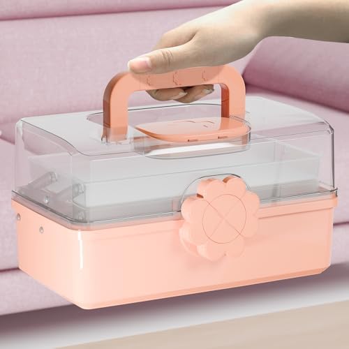 Covetree Three-Layer Multipurpose Storage Box with Handle – Ideal for Hair Accessories, Sewing Supplies, Art Supplies, Medicine, and Tools Organizer for Kids (transparent) - Image 6