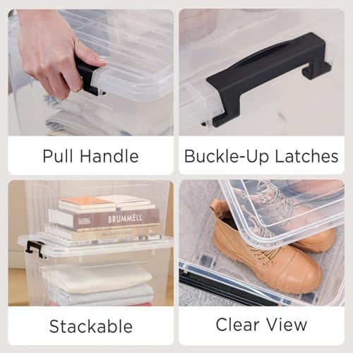 Citylife 22 Quart Clear Plastic Storage Bins with Lids 6-Pack - Image 4