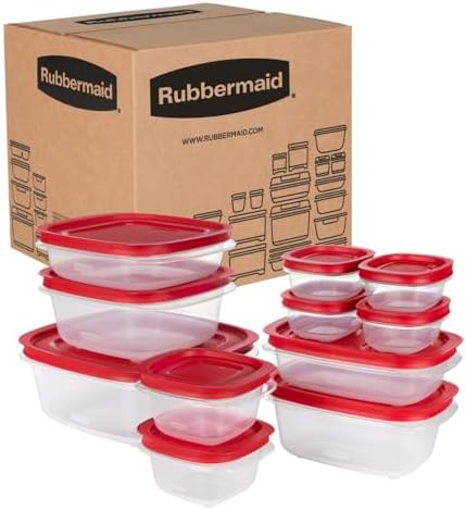 Rubbermaid EasyStore Rectangle and Square Containers, 22-Piece Set, Food Storage Containers with Lids by Rubbermaid