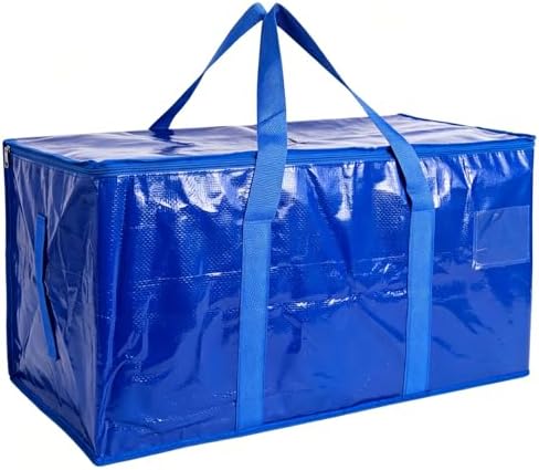 SenseYo Heavy Duty Packing Moving Bags Boxes Supports 200lbs Oversized Large Waterproof Clothes Storage Bags Totes with Zippers & Handle for College Supplies Home Organization Blue by SenseYo