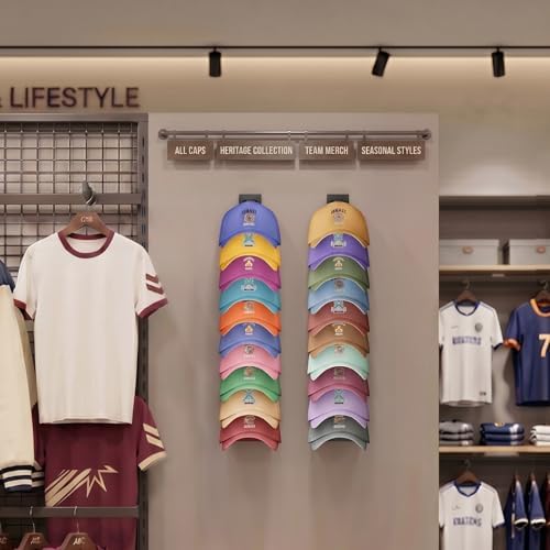 Lifewit Wall-Mounted Hat Organizer, 20 Baseball Caps Storage with Clamps - Image 2