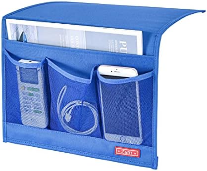 Zafit Bedside Storage Organizer - Table Cabinet Organizer Caddy for Remotes, Phone, Glasses (Classic 4 Pockets - Blue) by ZAFIT