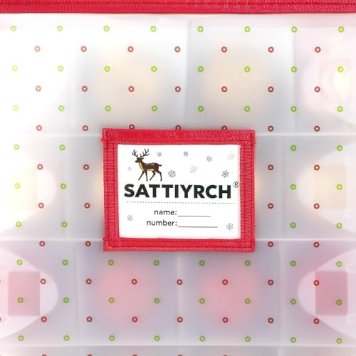 Sattiyrch Plastic Christmas Ornament Storage Box with Trays,Customizable Dividers, Dust-Proof Durable Ornament Organizer Holder,Christmas Storage Containers,Holds 64 x 3 Ornaments - Image 6