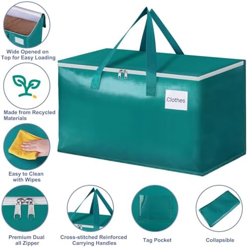 StorageRight Moving Bags, Moving Boxes, 93L 8-Pack Sotrage Bags Totes,Green - Image 3