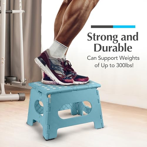 Handy Laundry Folding Step Stool 9 Inch 2-Pack, Teal, Holds 300 lbs - Image 4