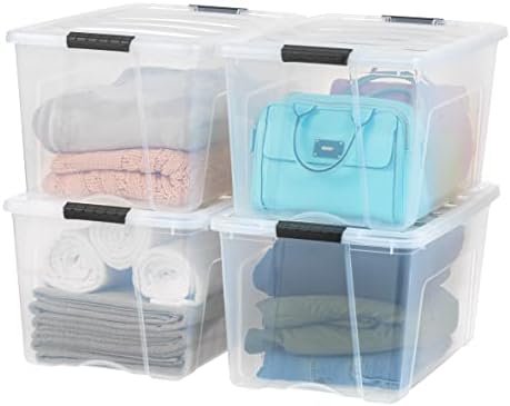 IRIS USA 4-Pack 72 Quart Storage Bins with Lids, Clear by Unknown