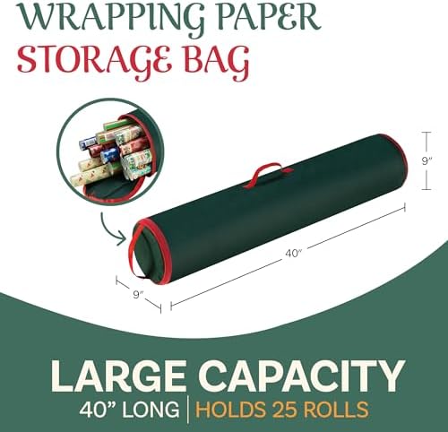 Elf Stor Wrapping Paper Storage Bag, Green, 40” x 9” - Image 2