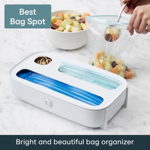 YouCopia StoraBag Drawer Food Bags Dispenser, 3-Slot, Plastic Sandwich Bag Organizer For Kitchen Storage, White - Image 2