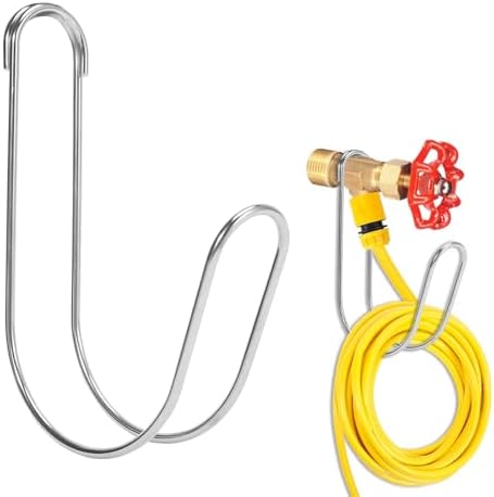 Garden Hose Holder Water Hose Storage Hook Hose Hanger,304Stainless Steel Solid Hose Hook Holds Up to 50Ft Hose Perfect for Garage, Garden, Tool Room(Chrome 1pcs) by Yoniccal