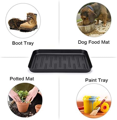 OwnMy Black Boot Tray Mat Indoor Plastic Small Shoe Tray Mat for Entryway - Image 5