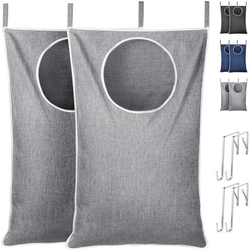 Lifewit 2 Pack Over Door Laundry Hamper, Collapsible Hanging, Light Gray by Lifewit