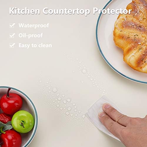 Gartful 25"x 17"x 0.03" Silicone Mats for Kitchen Counter, Large Silicone Countertop Protector, Nonskid Heat Resistant Desk Saver Pad, Multipurpose Mat, Placemat, Beige - Image 3
