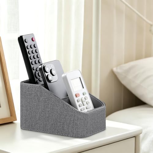 Remote Control Holder, Small Desk Organizer TV Remote Caddy (Gray) - Image 6