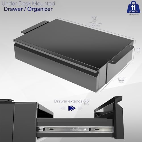 VIVO Black 18 x 12 inch Under Desk Storage Drawer, DESK-AC03B - Image 3