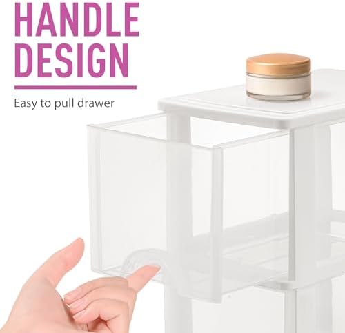 Plastic Small 2-Drawer Storage Organizer, Slim Narrow, White/Clear Crafts Drawers Storage Organizer (13"H x 10"D x 7"W) - Image 7