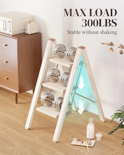 3 Step Ladder, Foldable Aluminum Step Stool with Anti-Slip Pedal - Image 4