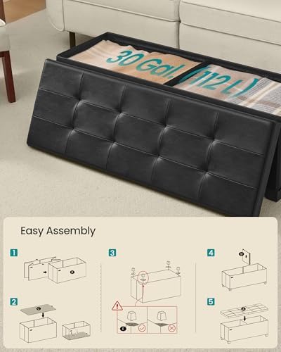 SONGMICS Storage Ottoman Bench with Legs, Flipping Lid, 43.3 Inches - Image 6
