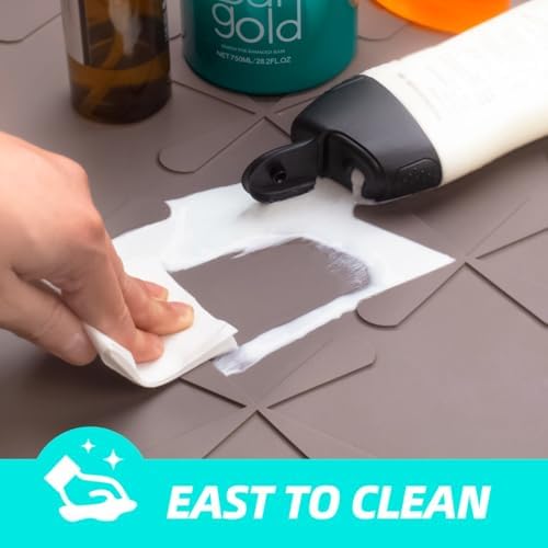 SIKADEER Waterproof Under Sink Mat 31" x 19" Silicone Mat Cabinet Protector - Image 6
